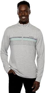 TRAVIS MATHEW TWIST OF LIME QUARTER ZIP - HEATHER LIGHT GREY