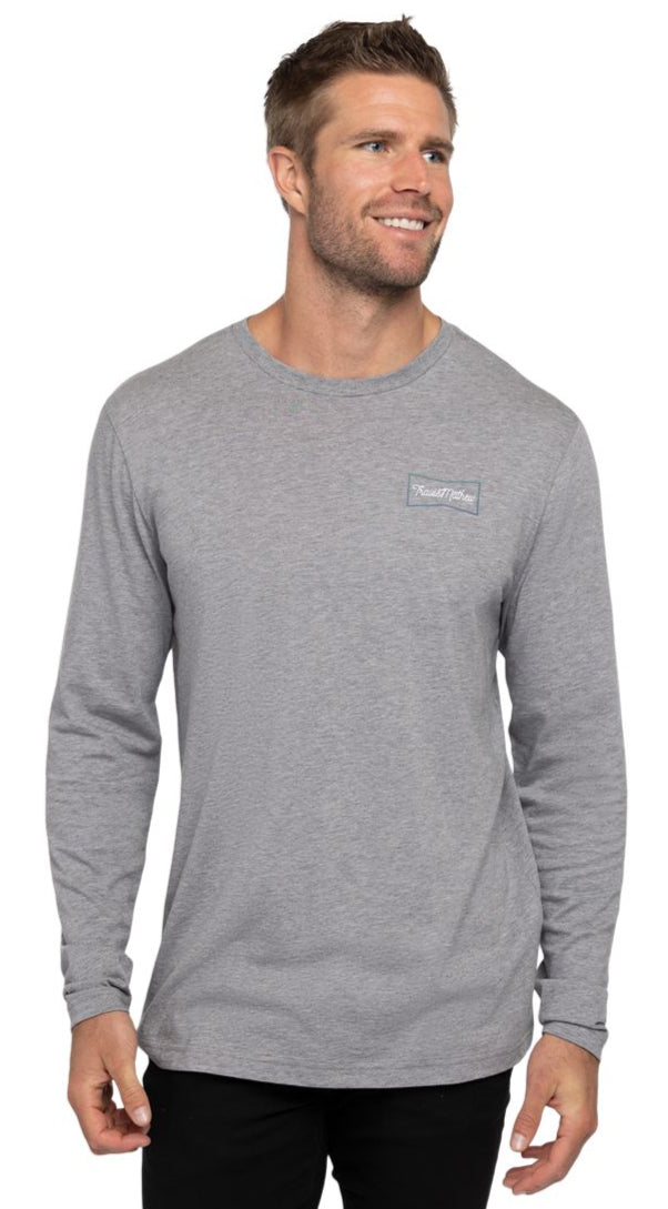 TRAVIS MATHEW LOOKOUT POINT LONG SLEEVE T-SHIRT - HEATHER GREY