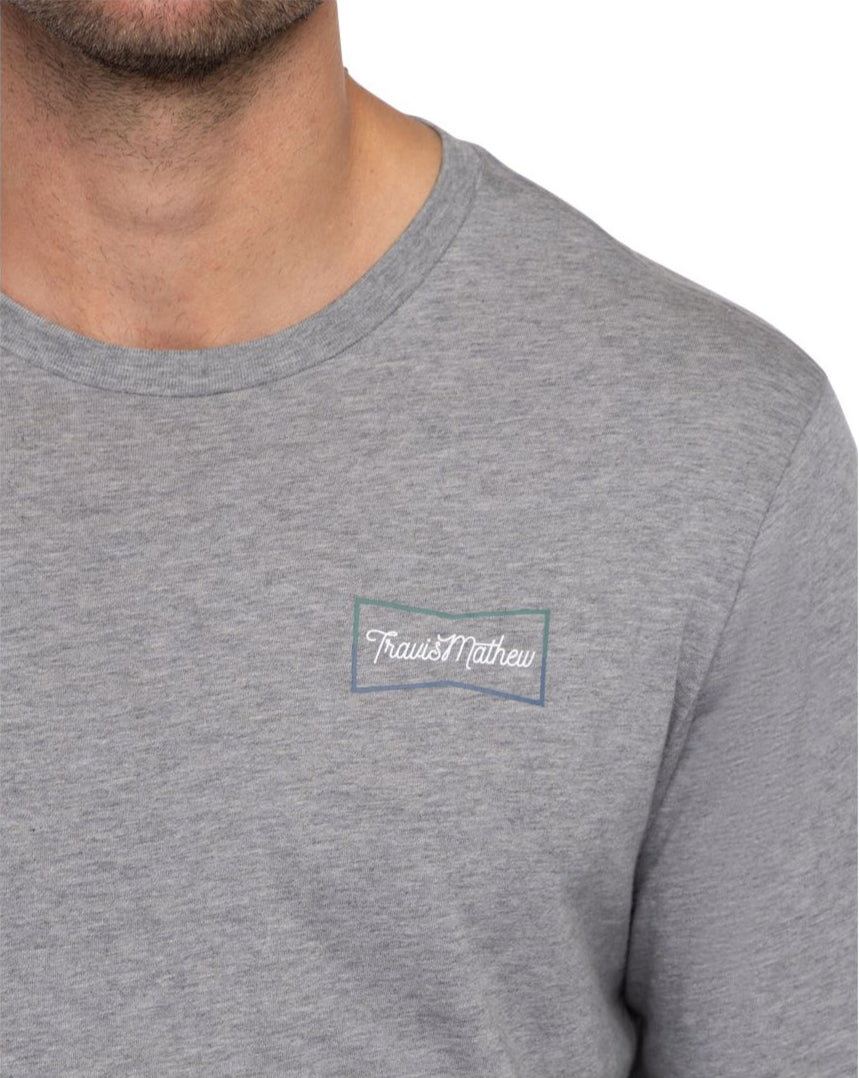 TRAVIS MATHEW LOOKOUT POINT LONG SLEEVE T-SHIRT - HEATHER GREY