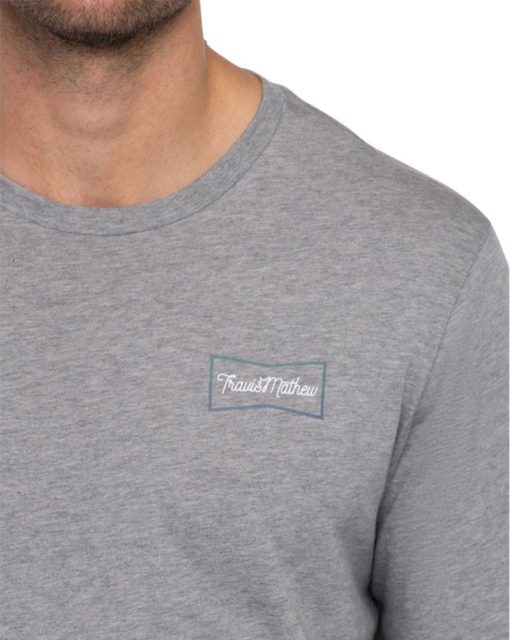 TRAVIS MATHEW LOOKOUT POINT LONG SLEEVE T-SHIRT - HEATHER GREY