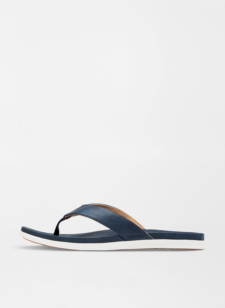 Peter Millar Men's Hyperlight Slide Nubuck Flip Flop - NAVY