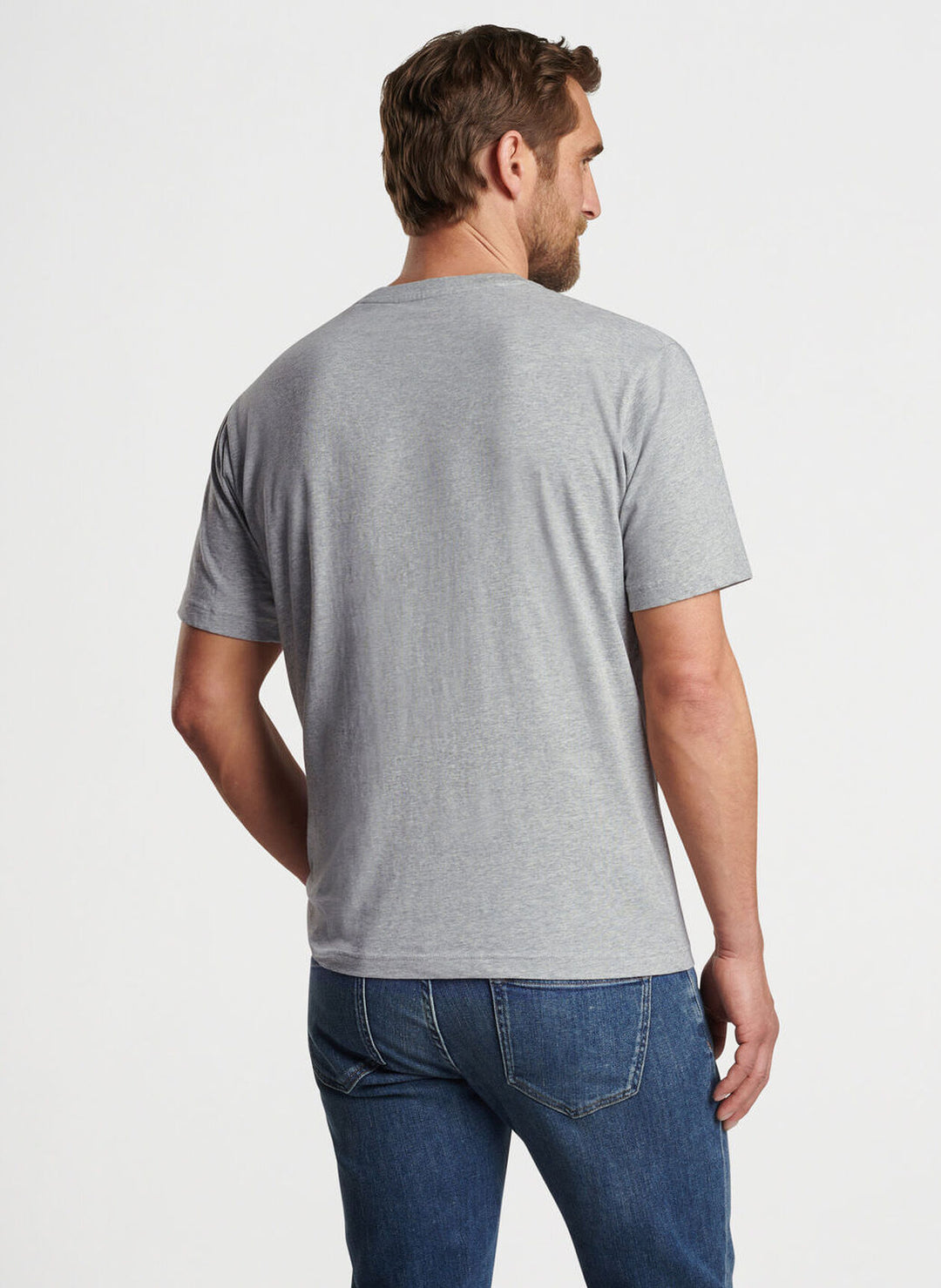 Peter Millar Mens Classic Fit Lava Wash Pocket Tee - COASTAL GREY