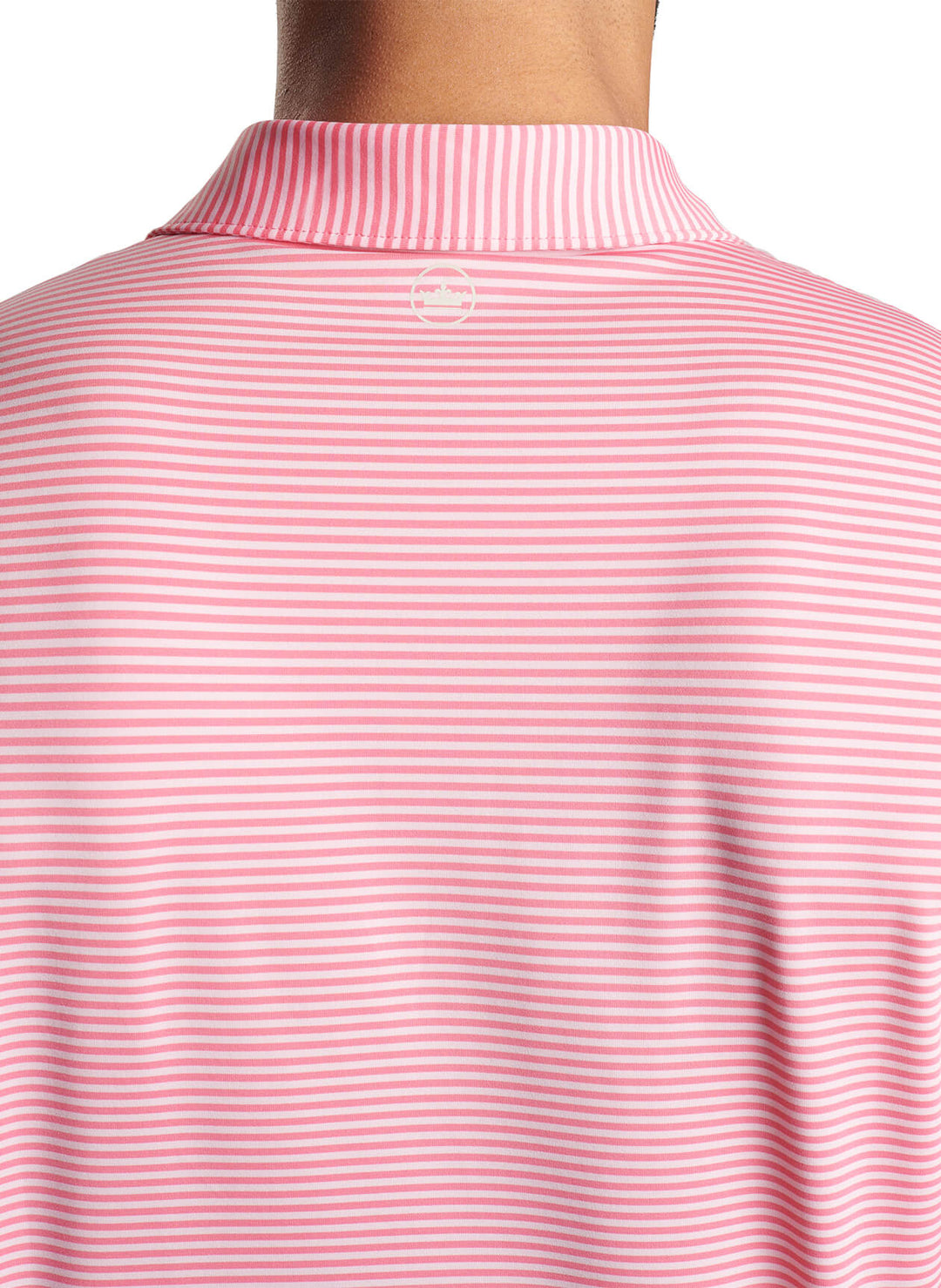 Peter Millar Mens Classic Fit Hales Performance Jersey Polo - Sean Self Collar - HULA PINK