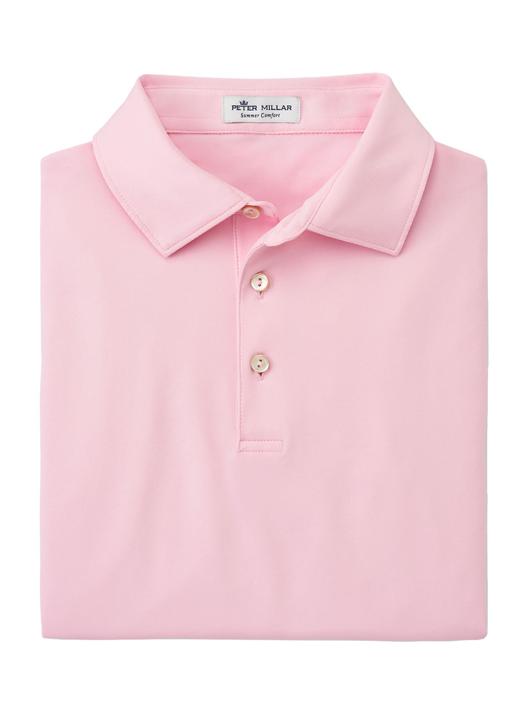 Peter Millar Mens Classic Fit Solid Performance Jersey Polo - PALMER PINK