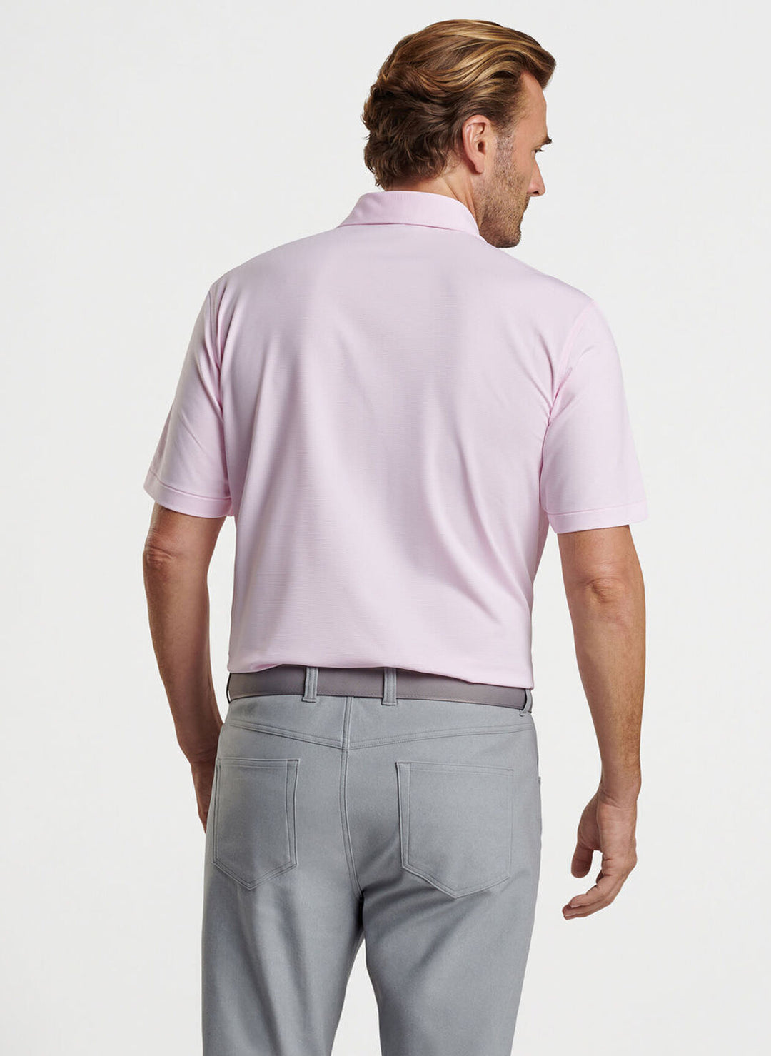 Peter Millar Mens Classic Fit Jubilee Performance Jersey Polo - PALMER PINK