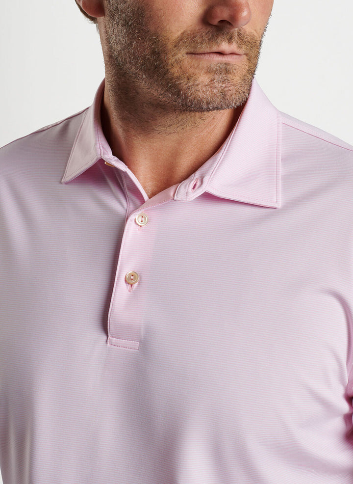 Peter Millar Mens Classic Fit Jubilee Performance Jersey Polo - PALMER PINK