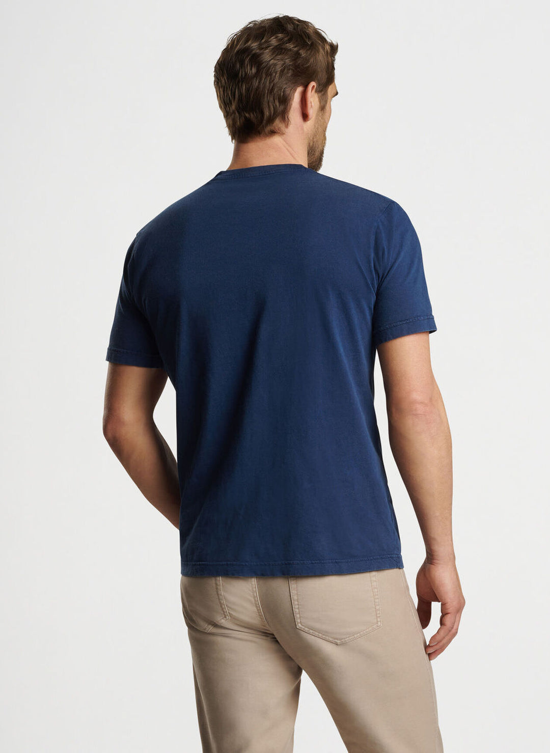 Peter Millar Mens Classic Fit Lava Wash Pocket Tee - NAVY