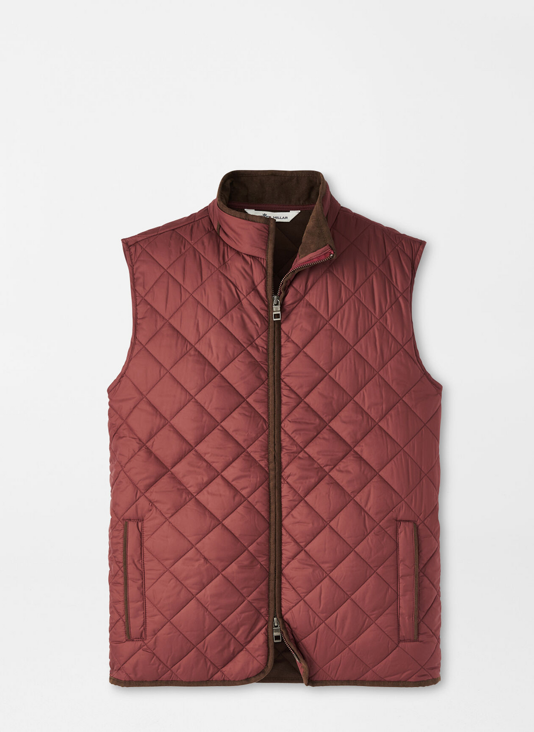 Peter Millar Mens Classic Fit Essex Travel Vest - CRANBERRY