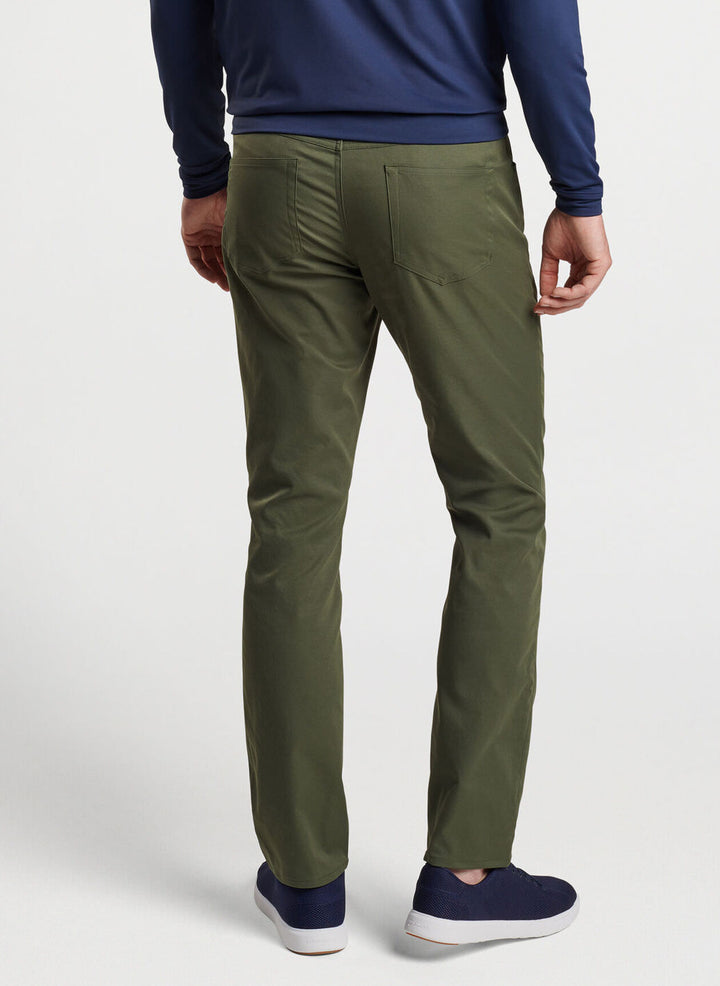 Peter Millar Mens Classic Fit eb66 Performance Five-Pocket Trouser - OLIVE BRANCH