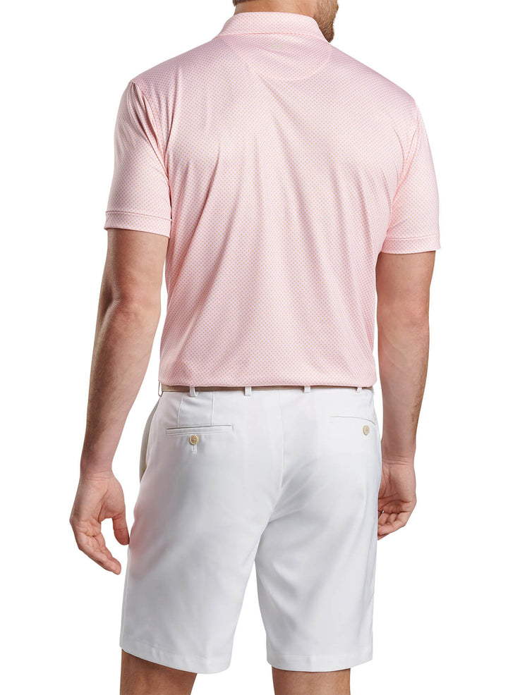 Peter Millar Mens Classic Fit Circle Geo Performance Jersey Polo - PALMER PINK