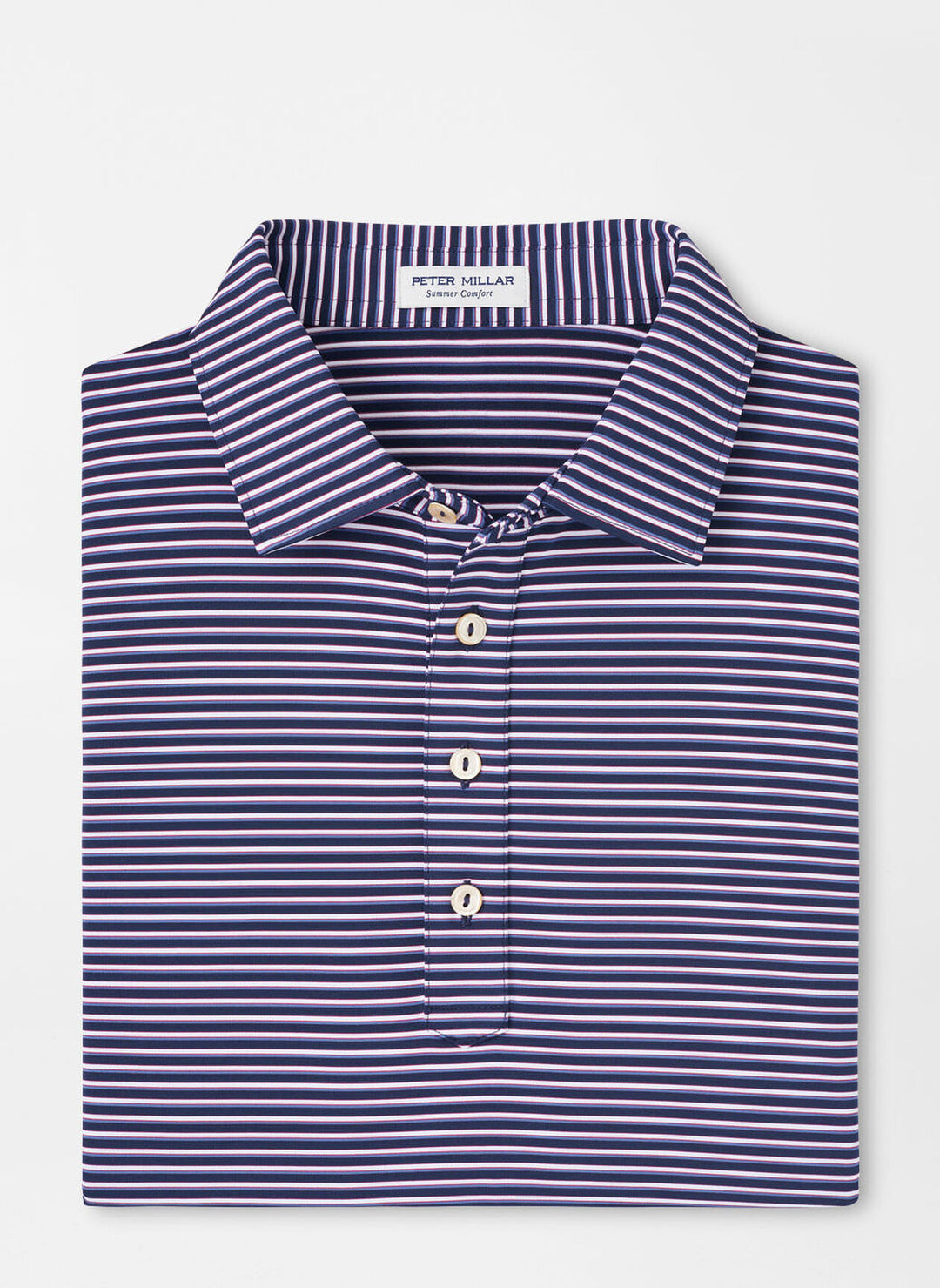 Peter Millar Mens Classic Fit Chatham Performance Jersey Polo - NAVY