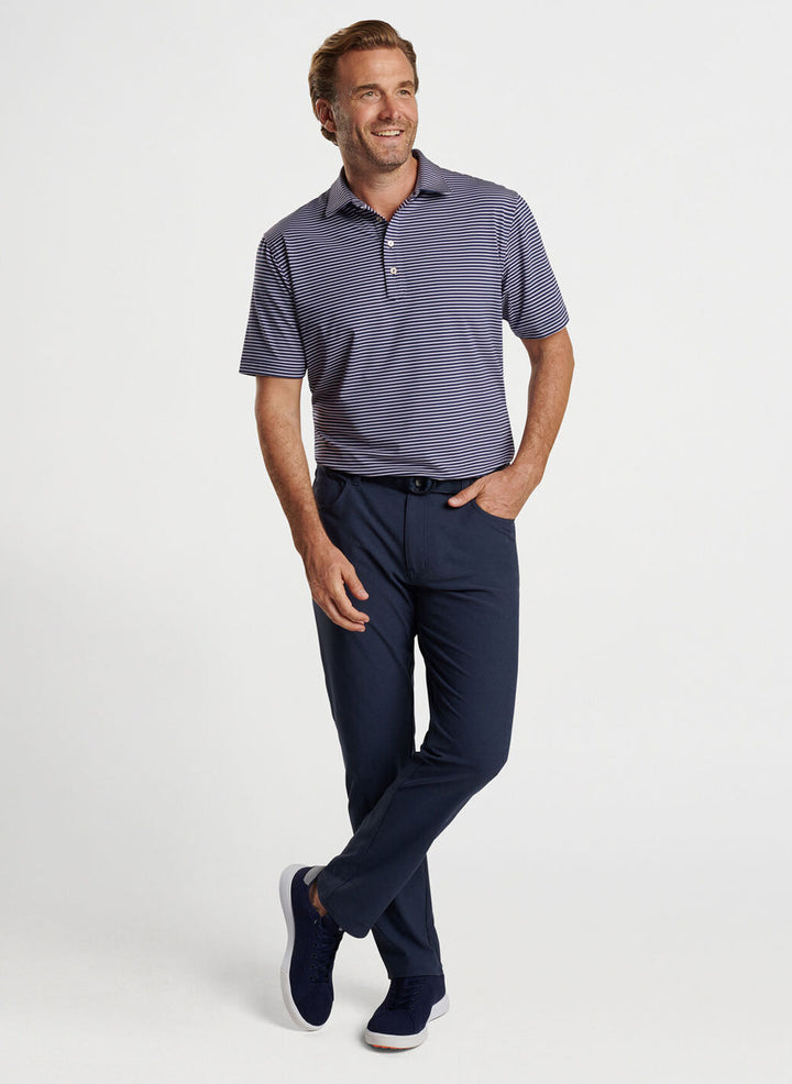 Peter Millar Mens Classic Fit Chatham Performance Jersey Polo - NAVY