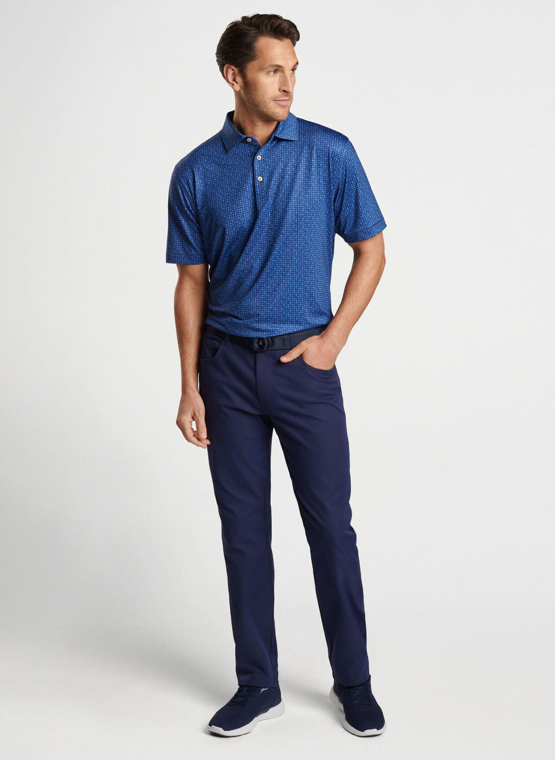 Peter Millar Mens Classic Fit Take A Chance Performance Jersey Polo - SPORT NAVY