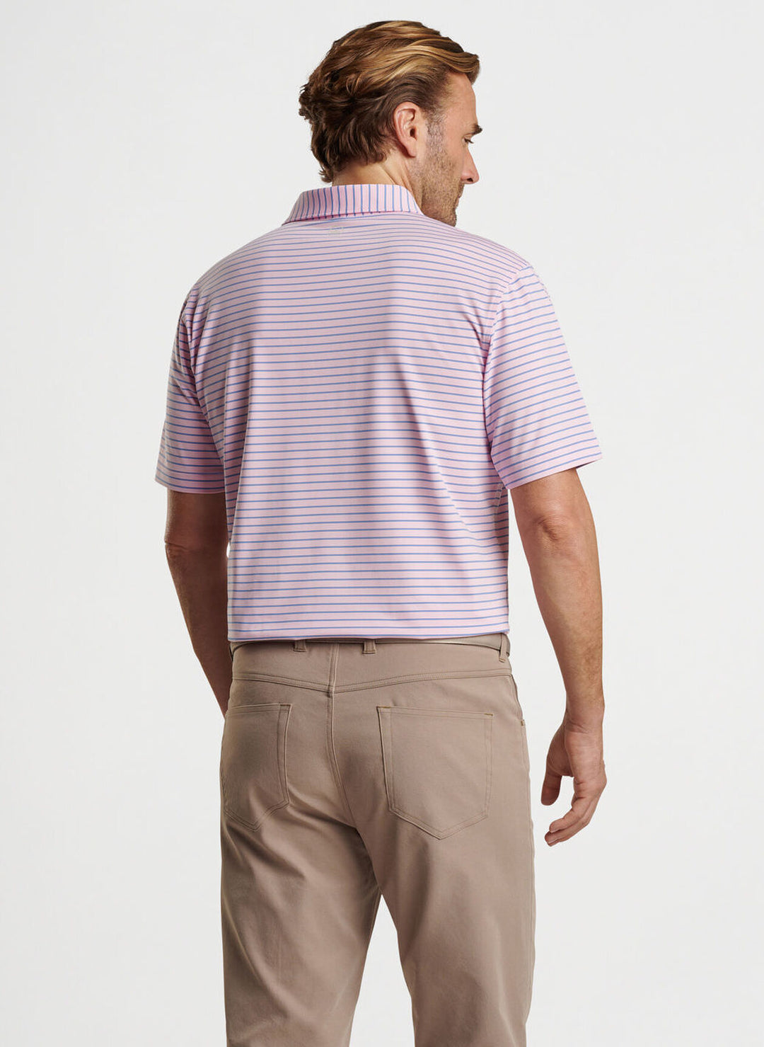 Peter Millar Mens Classic Fit Drum Performance Polo - PALMER PINK