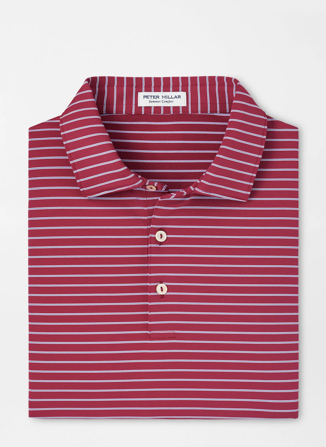 Peter Millar Mens Classic Fit Drum Performance Polo - POMEGRANATE