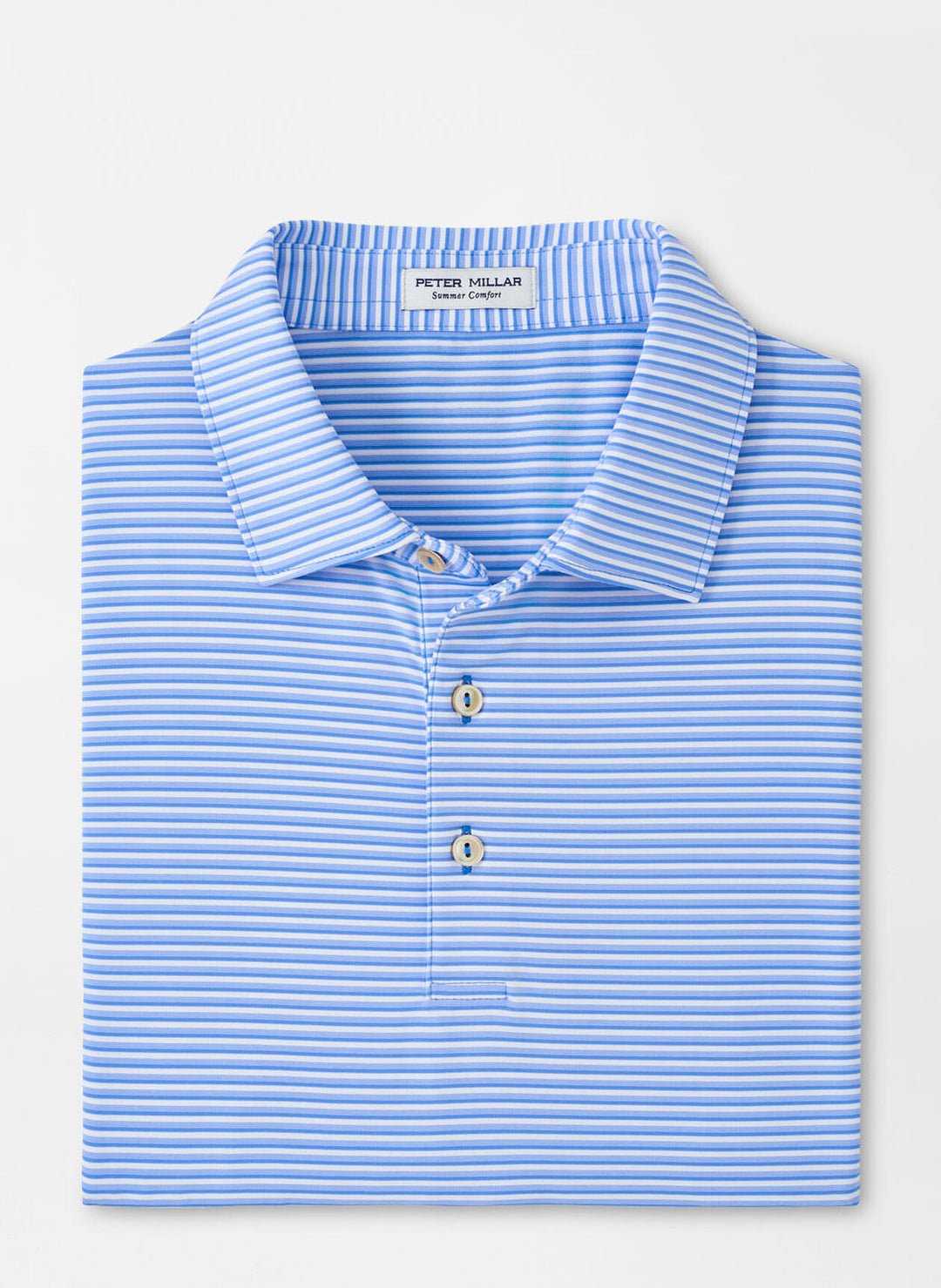 Peter Millar Mens Classic Fit Cedar Performance Jersey Polo - LIBERTY BLUE