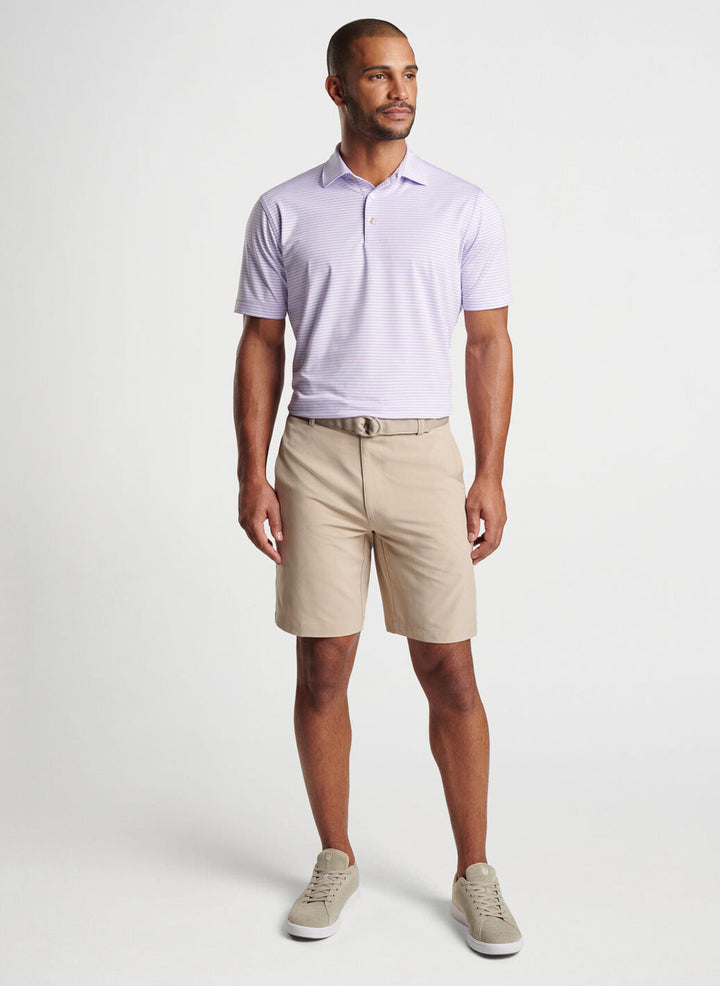 Peter Millar Mens Classic Fit Cedar Performance Jersey Polo - PETAL PURPLE