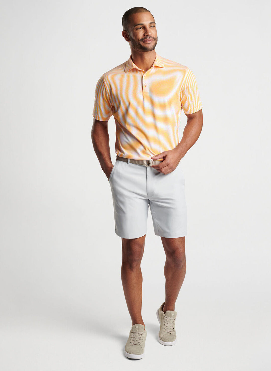 Peter Millar Mens Classic Fit Cedar Performance Jersey Polo - ZEST