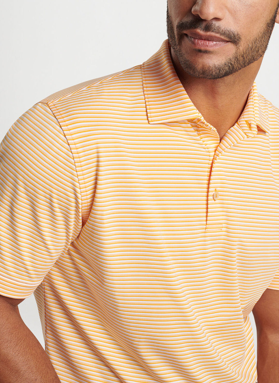 Peter Millar Mens Classic Fit Cedar Performance Jersey Polo - ZEST