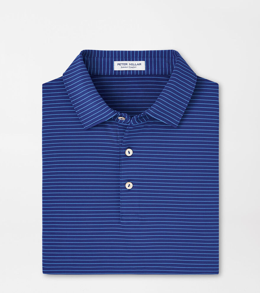 Peter Millar Mens CLassic Fit Hemlock Performance Jersey Polo - Sean Self Collar - SPORT NAVY