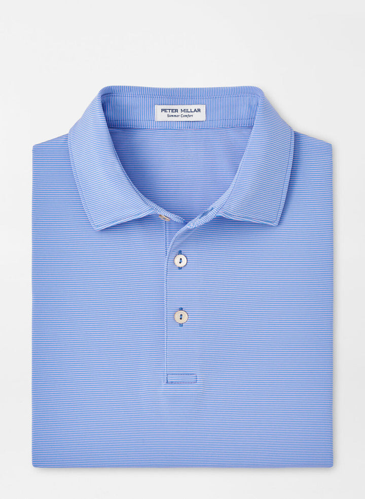 Peter Millar Mens Classic Fit Jubilee Performance Jersey Polo - Sean Self Collar - LIBERTY BLUE