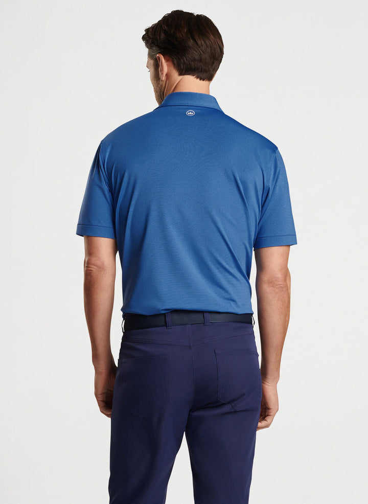 Peter Millar Mens Classic Fit Jubilee Performance Jersey Polo - Sean Self Collar - SPORT NAVY