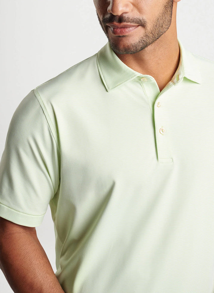 Peter Millar Mens Classic Fit Jubilee Performance Jersey Polo - Sean Self Collar - SPRITZER