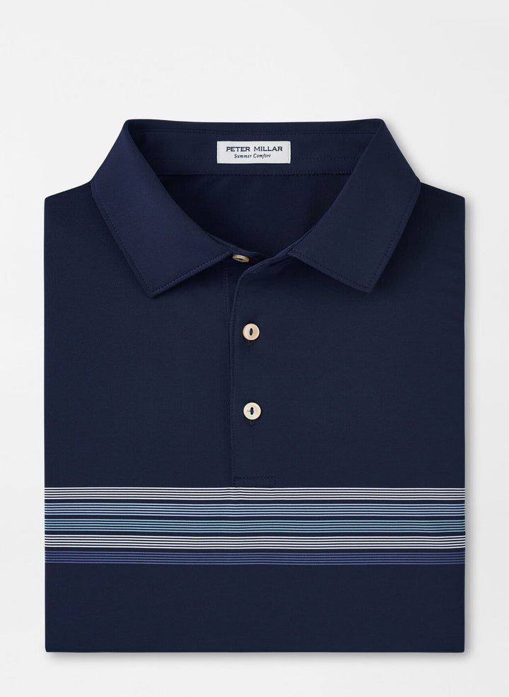 Peter Millar Mens Classic Fit Archer Performance Jersey Polo - NAVY