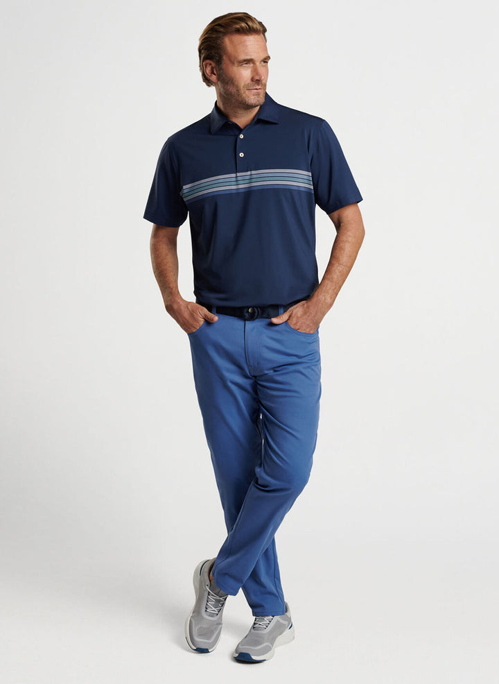 Peter Millar Mens Classic Fit Archer Performance Jersey Polo - NAVY