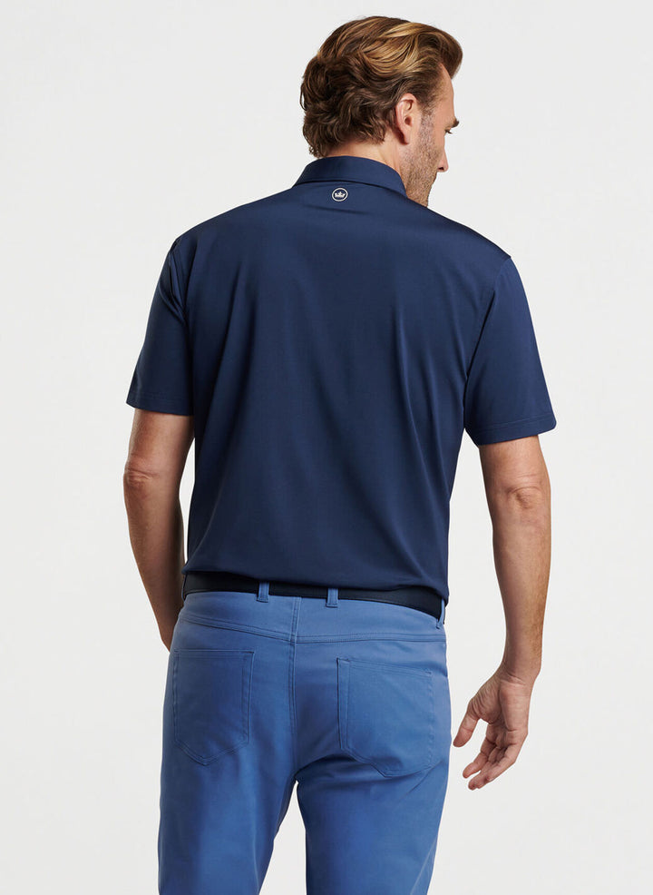 Peter Millar Mens Classic Fit Archer Performance Jersey Polo - NAVY