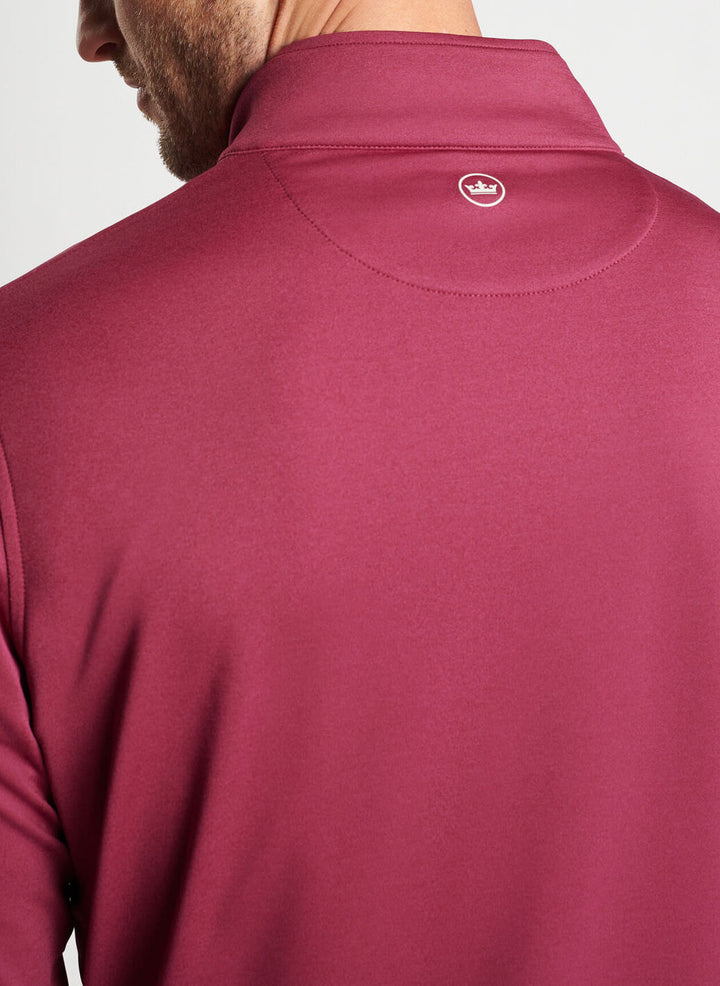 Peter Millar Mens Classic Fit Perth Melange Performance Quarter-Zip - POMEGRANATE