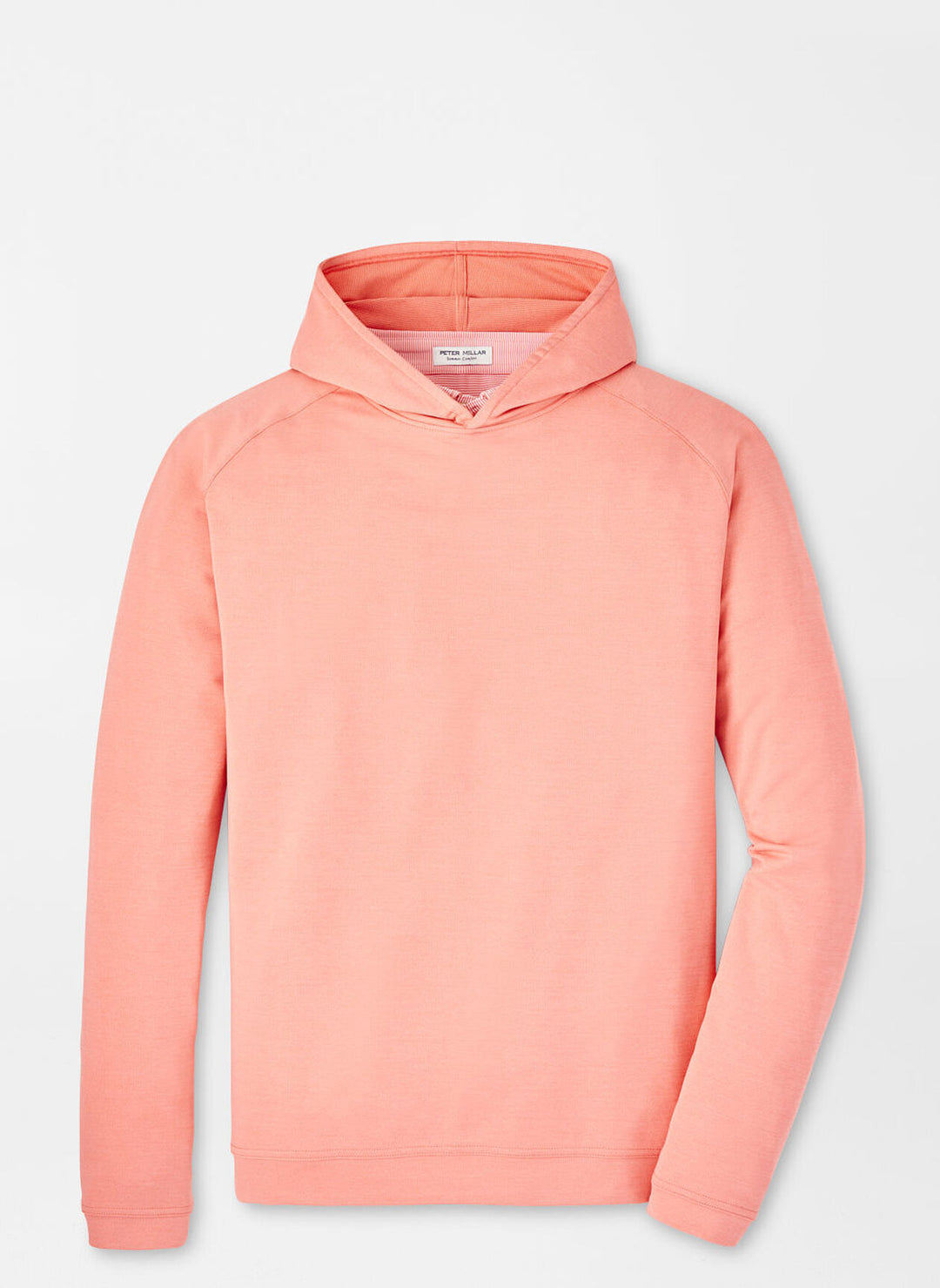 Peter Millar Mens Classic Fit Pine Performance Hoodie - GRAPEFRUIT