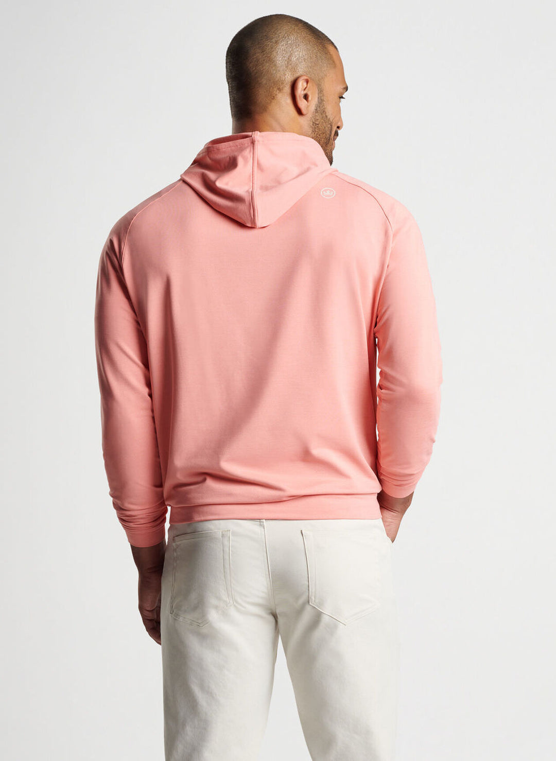 Peter Millar Mens Classic Fit Pine Performance Hoodie - GRAPEFRUIT