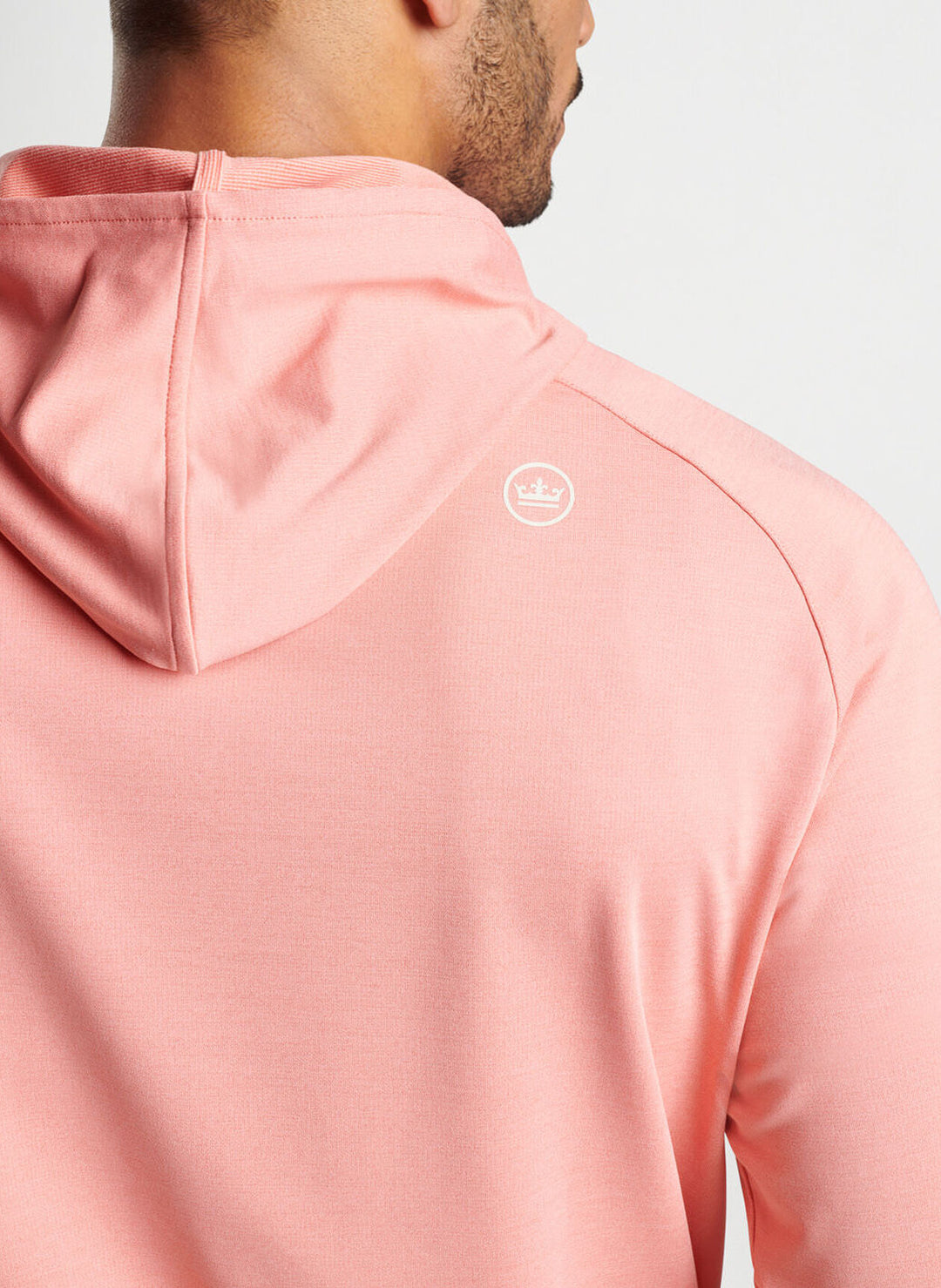 Peter Millar Mens Classic Fit Pine Performance Hoodie - GRAPEFRUIT