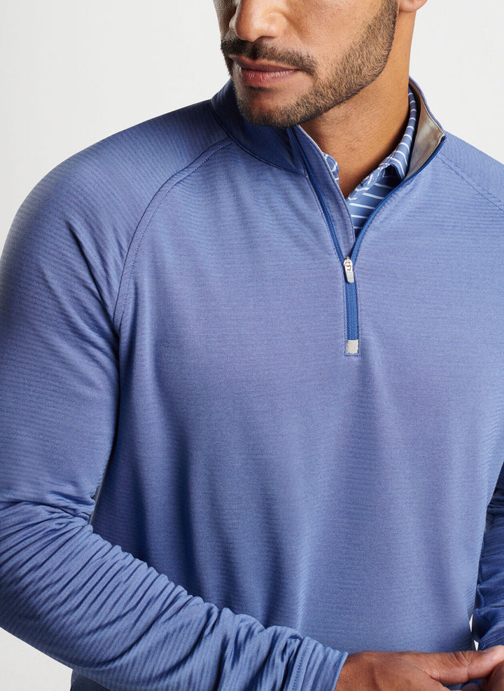 Peter Millar Mens Classic Fit Beaumont Performance Quarter-Zip - ASTRAL BLUE