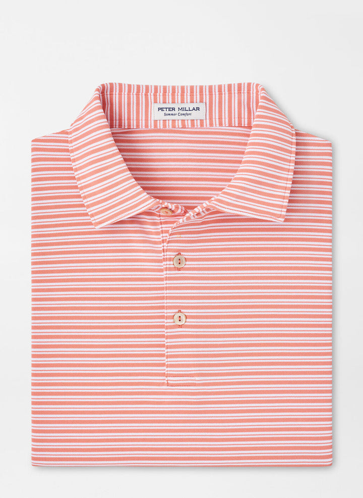 Peter Millar Mens Classic Fit Dellroy Performance Mesh Polo - GRAPEFRUIT