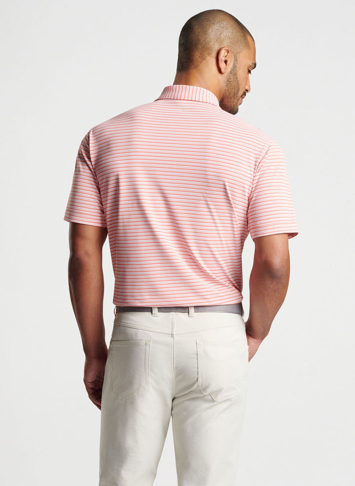 Peter Millar Mens Classic Fit Dellroy Performance Mesh Polo - GRAPEFRUIT