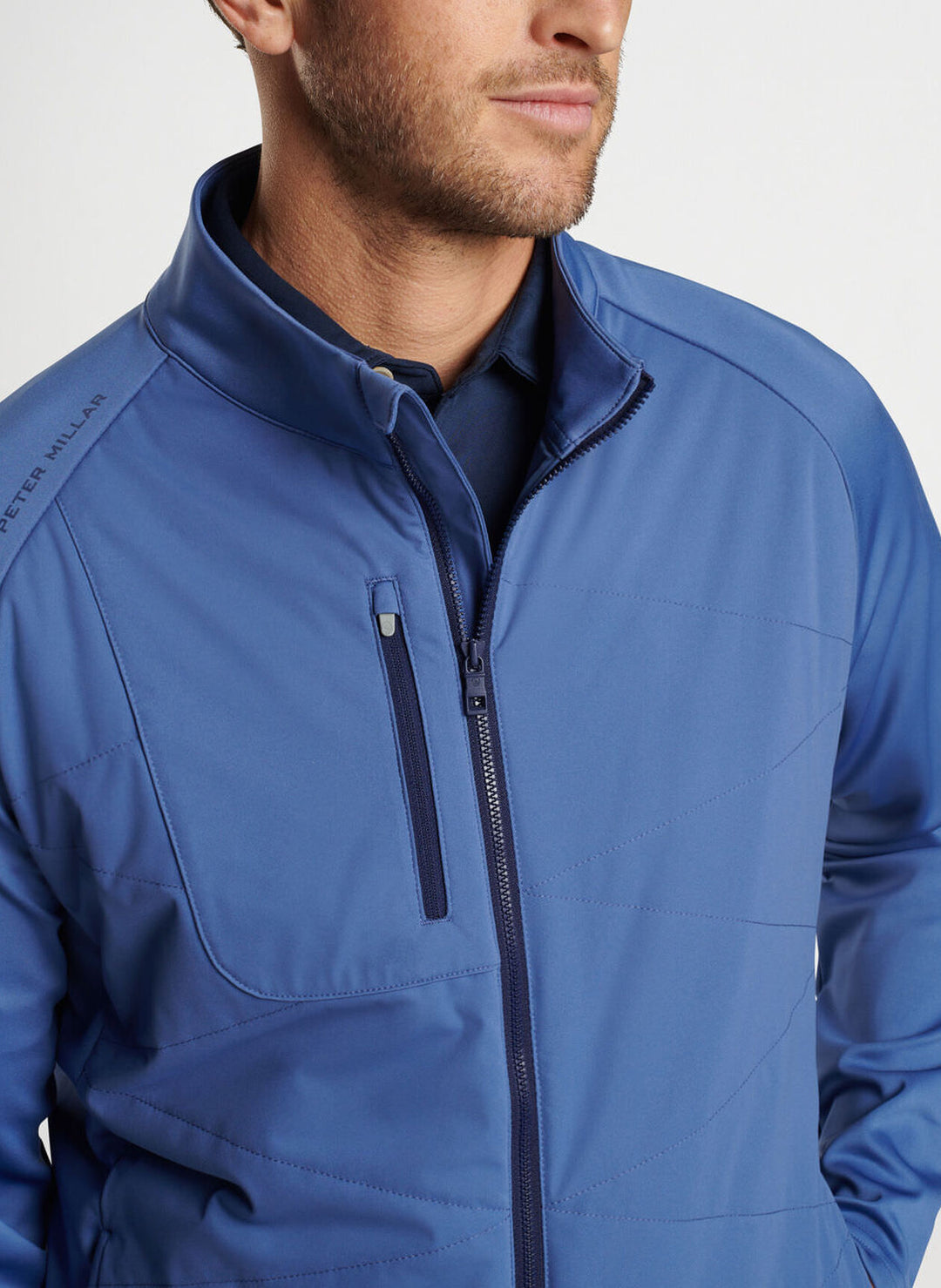 Peter Millar Mens Classic Fit Merge Hybrid Jacket - ASTRAL BLUE