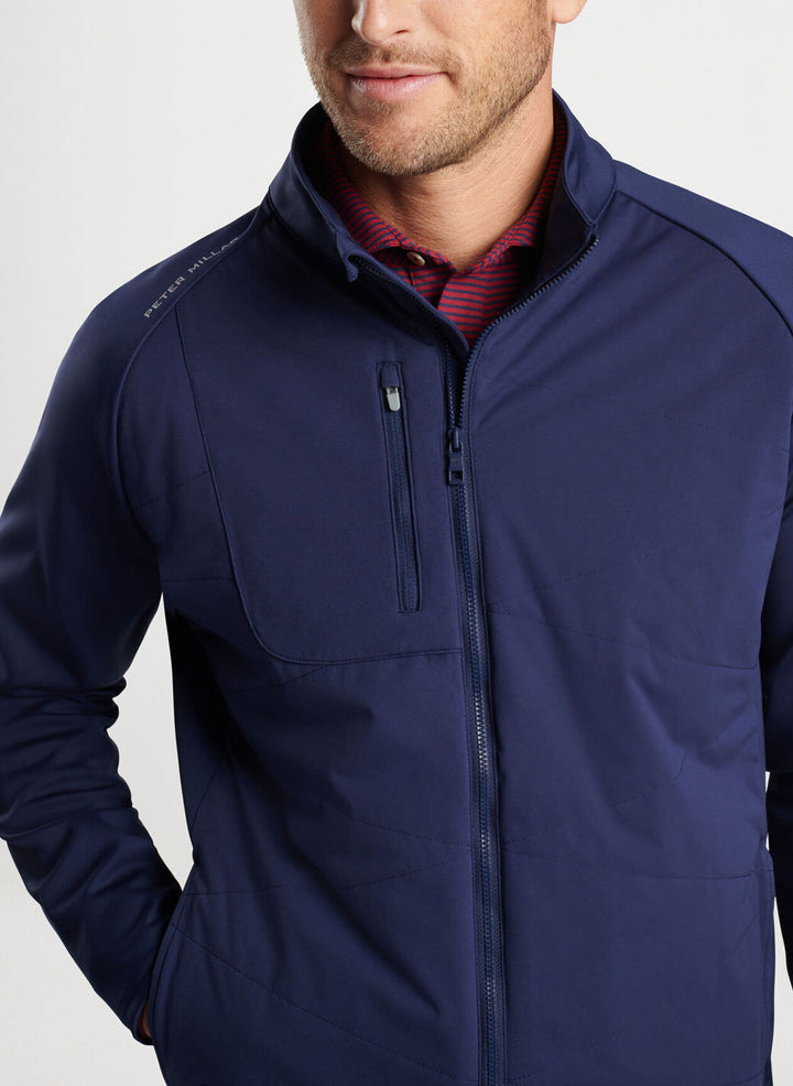 Peter Millar Mens Classic Fit Merge Hybrid Jacket - NAVY