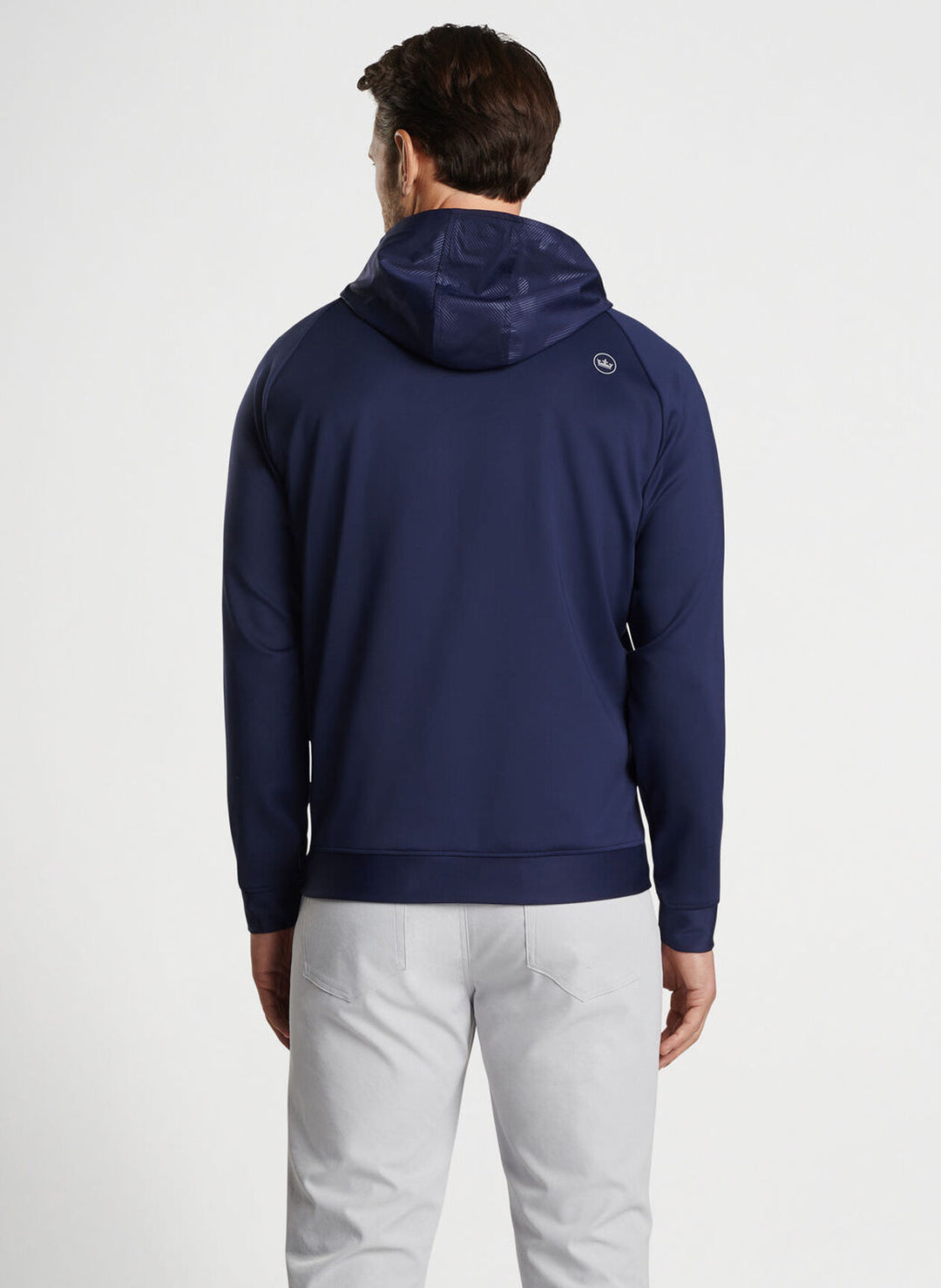 Peter Millar Mens Classic Fit Pursuit Half Snap Hoodie - NAVY