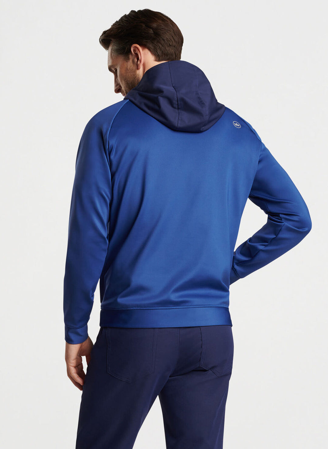 Peter Millar Mens Classic Fit Weld Half Snap Hoodie - SPORT NAVY/NAVY