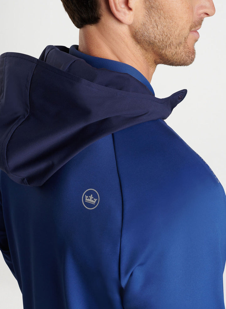 Peter Millar Mens Classic Fit Weld Half Snap Hoodie - SPORT NAVY/NAVY