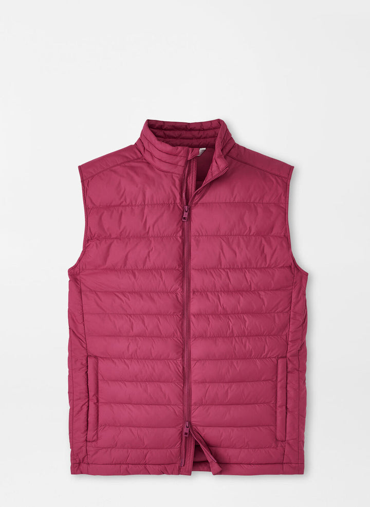 Peter Millar Mens  Classic Fit All Course Vest - POMEGRANATE