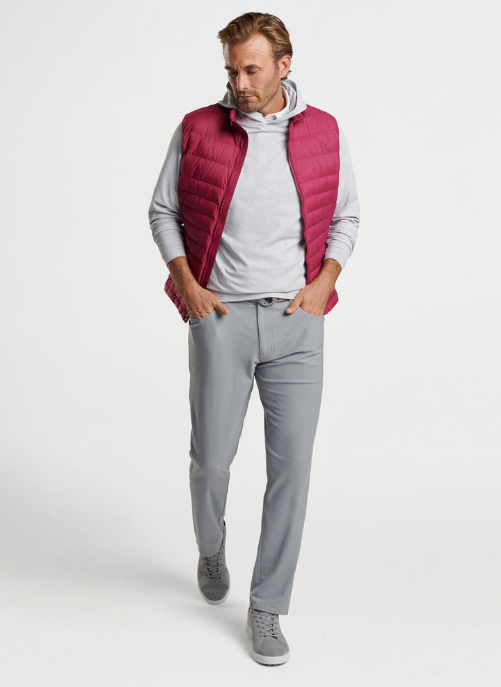 Peter Millar Mens  Classic Fit All Course Vest - POMEGRANATE