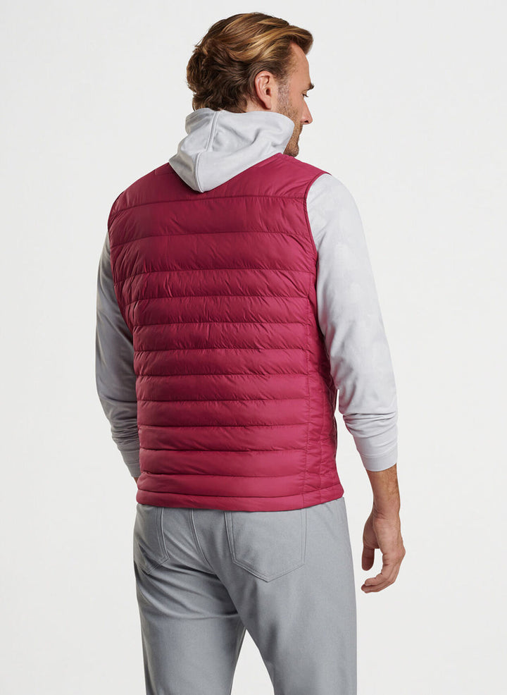 Peter Millar Mens  Classic Fit All Course Vest - POMEGRANATE