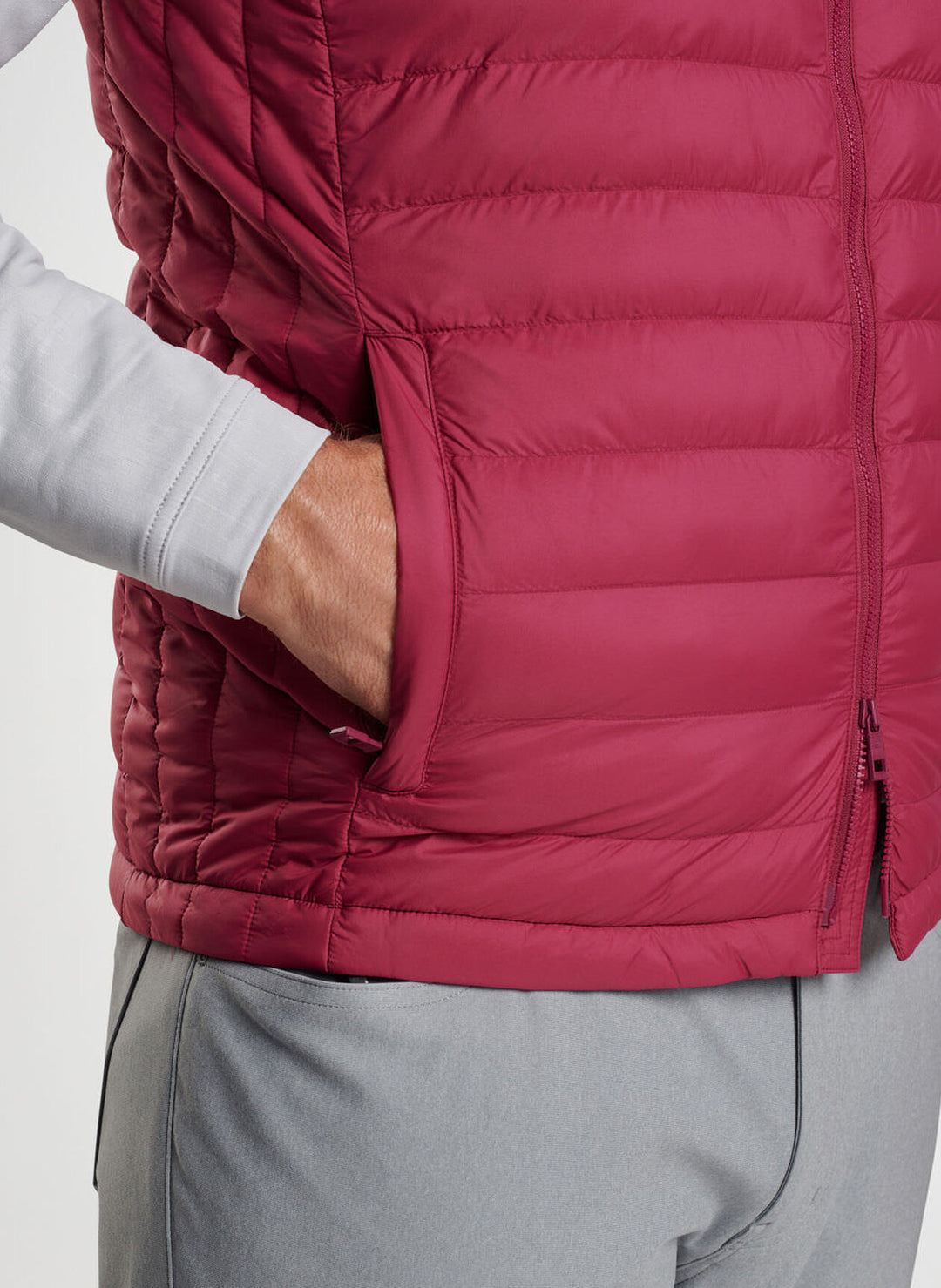 Peter Millar Mens  Classic Fit All Course Vest - POMEGRANATE