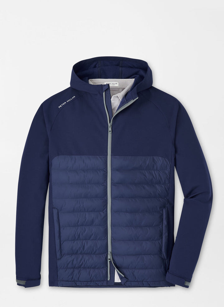 Peter Millar Mens Classic Fit All Course Hybrid Hoodie - NAVY