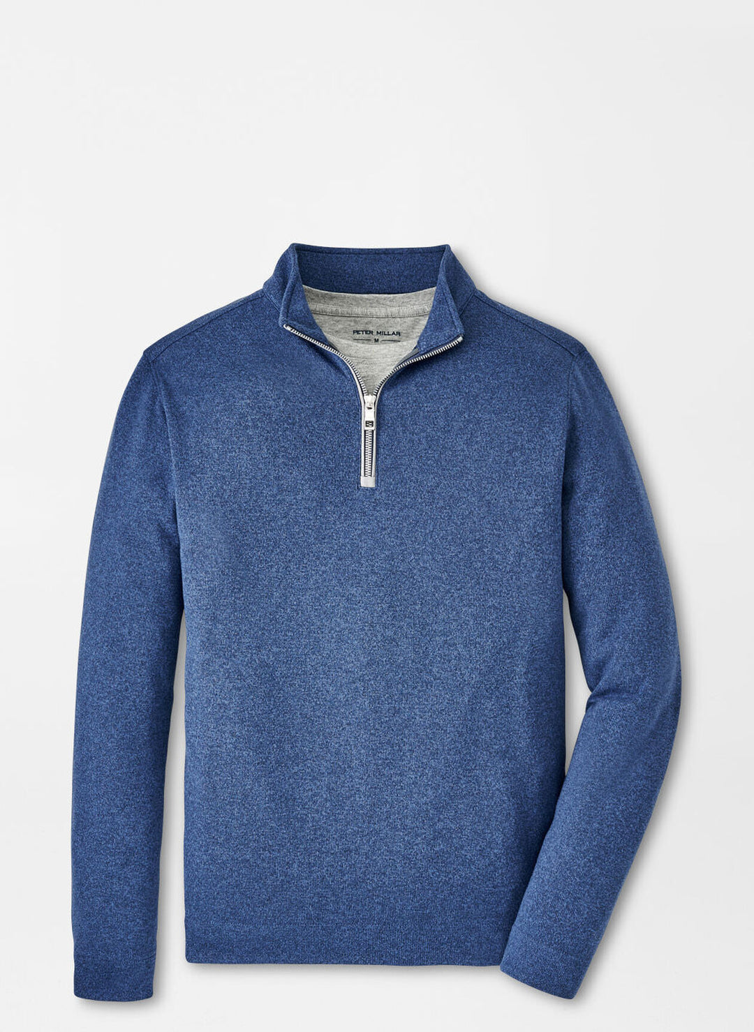 Peter Millar Mens Classic Fit Crown Sweater Fleece Quarter-Zip - OCEAN BLUE