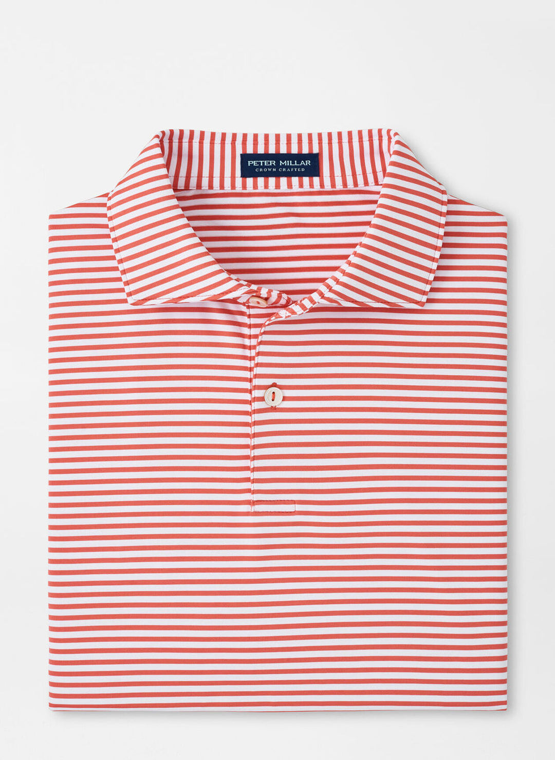 Peter Millar Mens Tailored Fit Sawyer Performance Jersey Polo - Edwin Spread Coll - SCARLET LILY