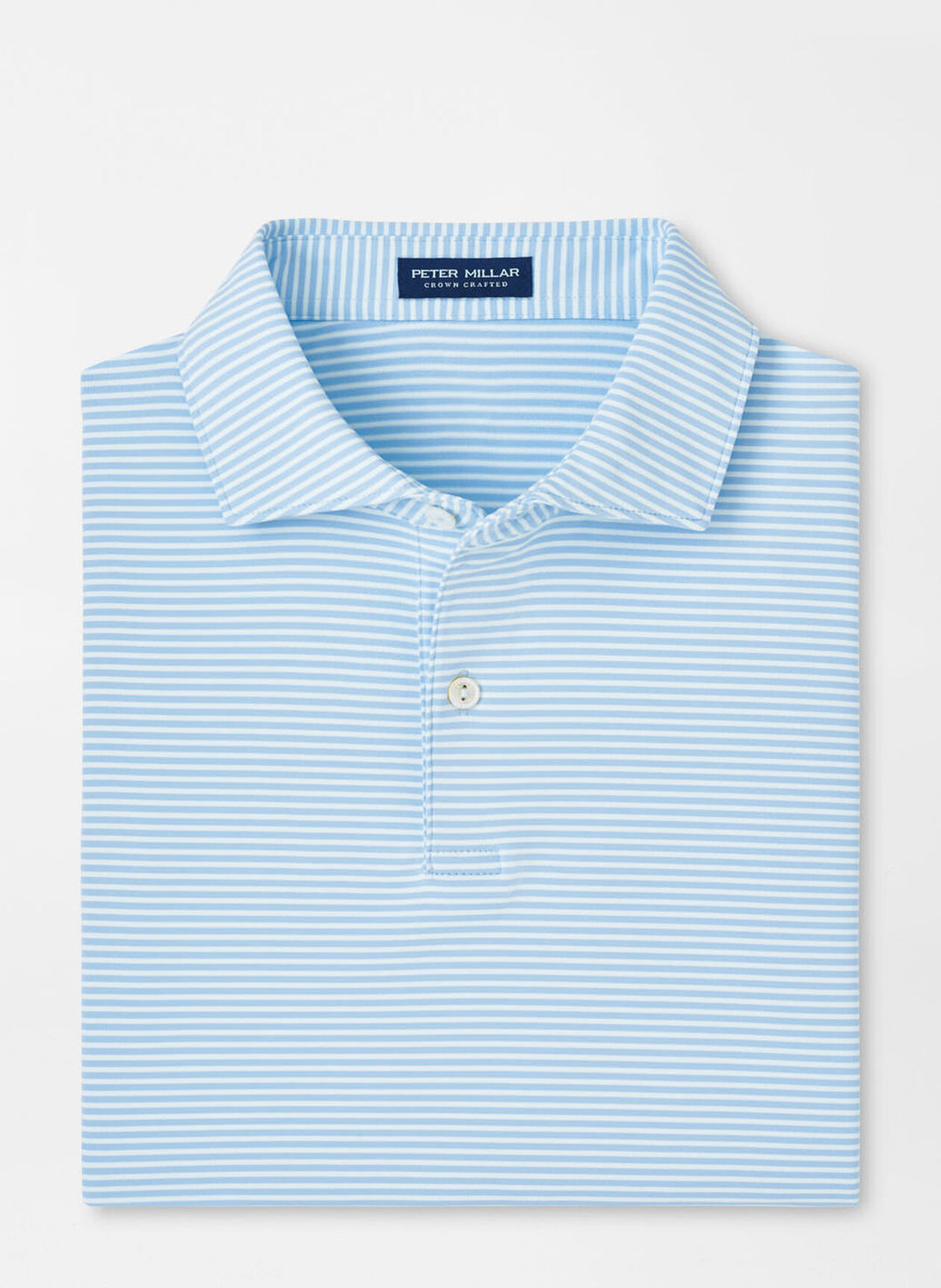 Peter Millar Mens Tailored Fit Ambrose Performance Jersey Polo - BLUE FROST